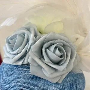 Accessories | Reversible Fascinator Baby Blue White Feathers  display picture 1